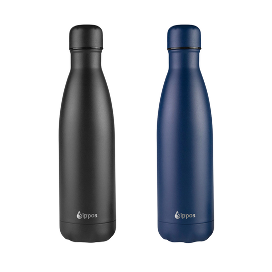 Комплект термо бутилки за вода All Black and Blue. 